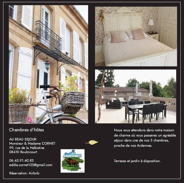 Chambre d’hôte pour 3 personnes dans Boulzicourt