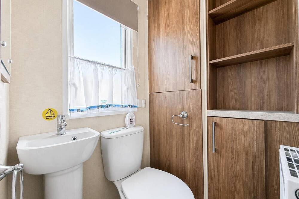 Modern caravan at Felixstowe Beach Holiday Park in Suffolk in Felixstowe, Suffolk
