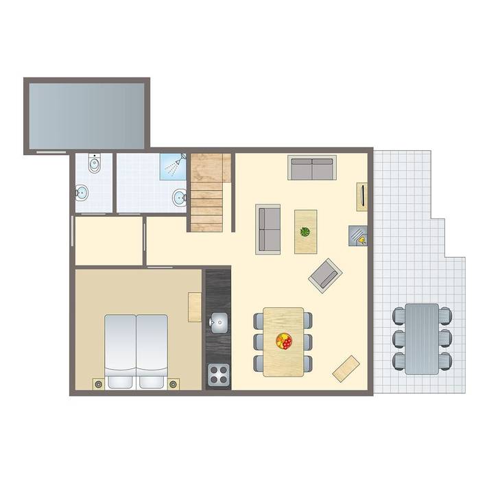 Bungalow voor 6 personen, met balkon/terras en terras - 1