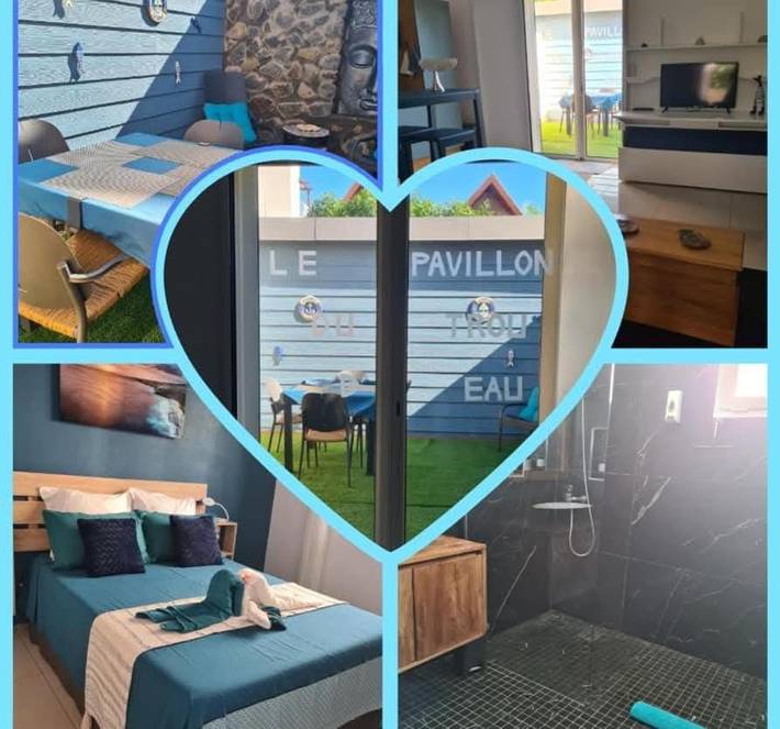 Cottage pour 4 personnes, avec terrasse dans Plage de Trou d'eau