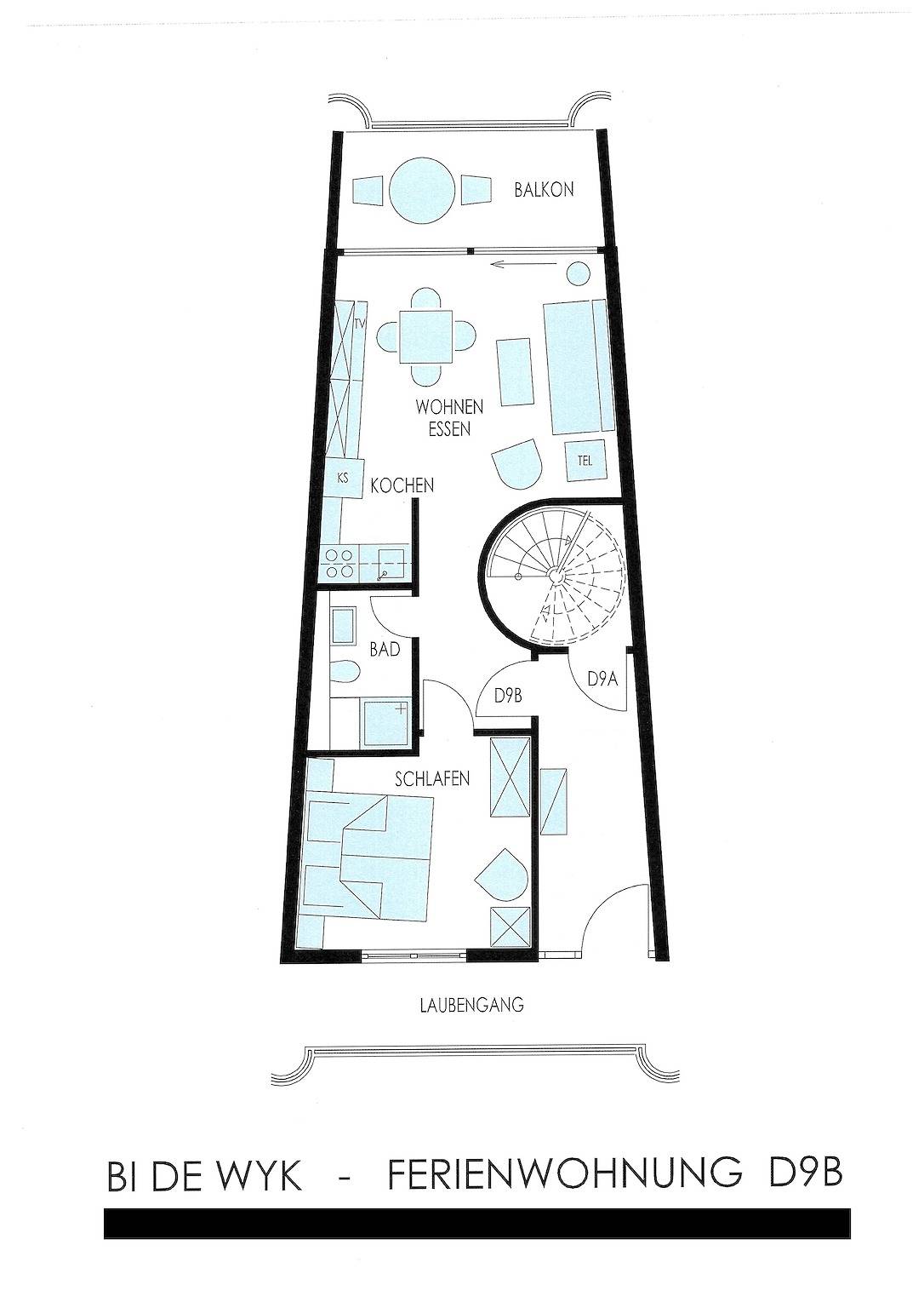 Ganze Ferienwohnung, Haus Bi de Wyk D9B in Wyk auf Föhr (Stadt), Wyk auf Föhr