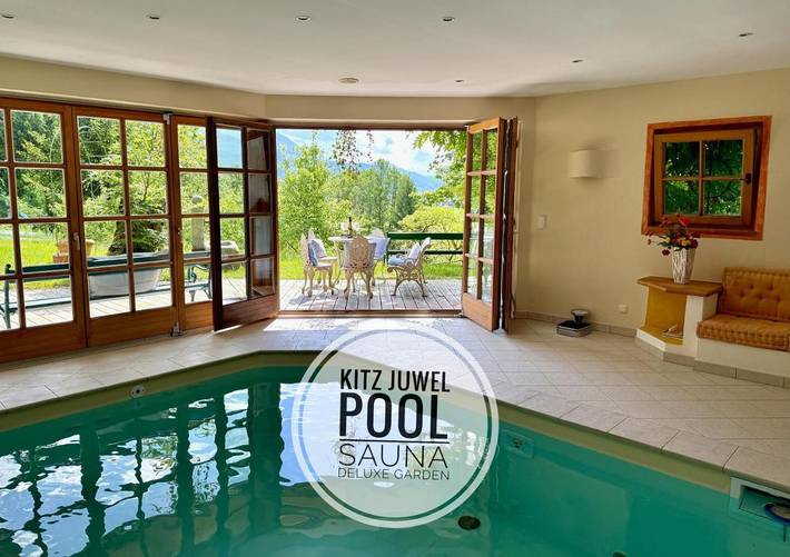 Ferienhaus für 9 Personen, mit Garten und Ausblick sowie Sauna und Pool
