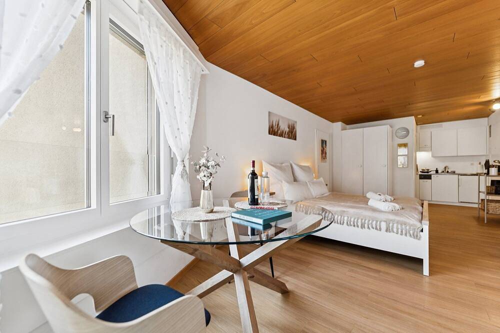 Appartamento intero, Lake View Studio I montagne I Smart Tv 45\", doccia, ascensore e parcheggio in Ingenbohl, Lago dei Quattro Cantoni