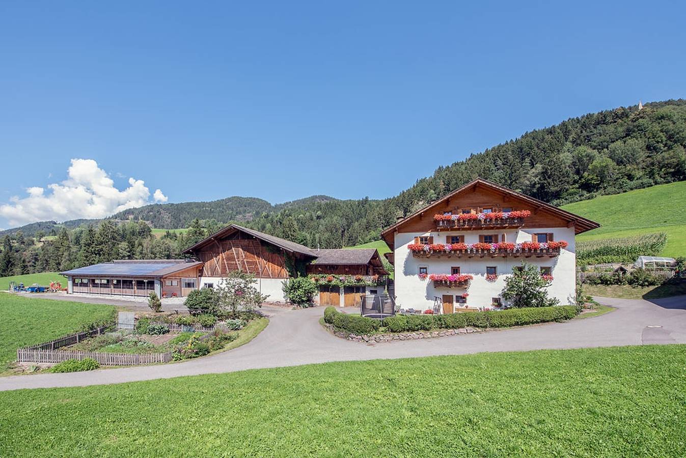 Appartamento intero, Appartamento "Oberglarzhof Kirsch" con vista sulle montagne, giardino e Wi-Fi in Pardell, Funes
