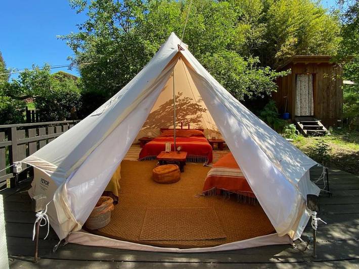 Camping für 4 Personen, mit Balkon und Terrasse sowie Garten und Pool in der Maremma
