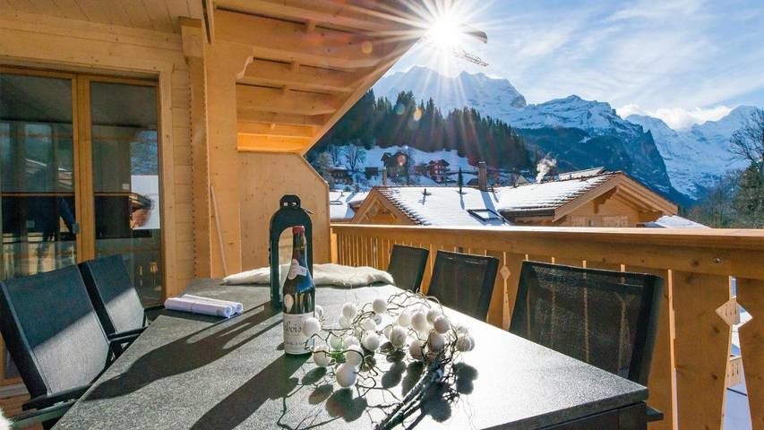 Ferienwohnung für 6 Personen, mit Balkon und Sauna sowie Ausblick