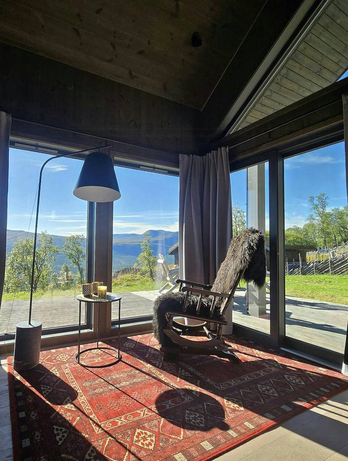 Berghütte mit Panoramablick und Whirlpool in Oppdal