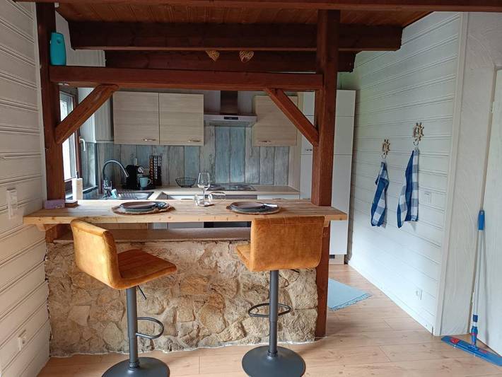 Ferienhaus für 3 Personen, mit Terrasse und Garten sowie Ausblick