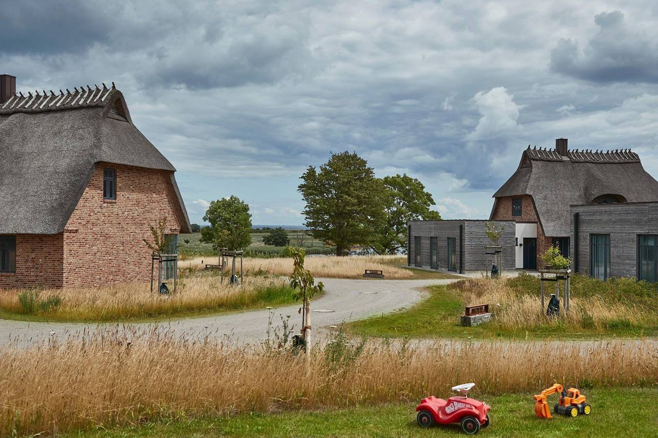 Malerhaus Leuchtturm, das Reetdach Doppelhaus für 4-5 Personen & schönem Wildwiesenblick. in Geltinger Birk, Nieby