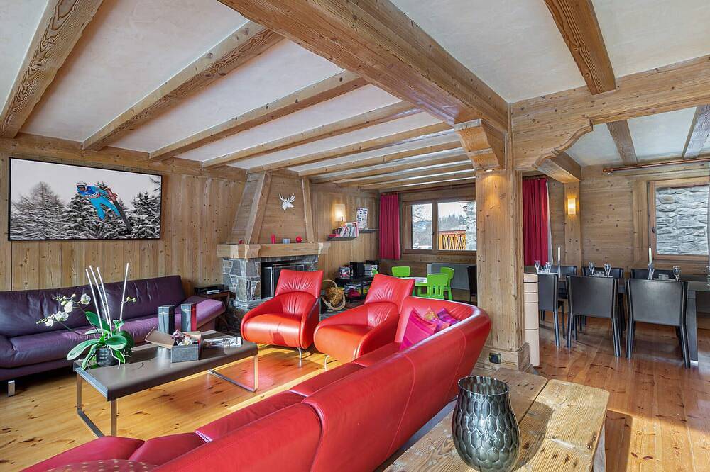 Traditionelles Chalet nahe Pisten, Haustiere erlaubt, Parkplatz in Meribel Village, Courchevel