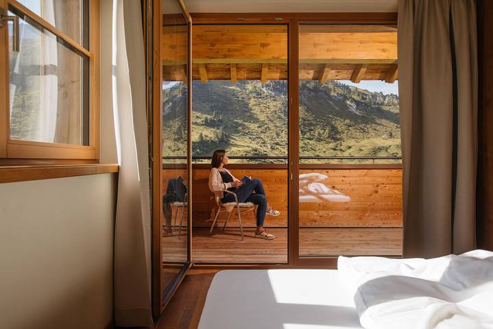 Ferienwohnung für 3 Personen, mit Balkon und Garten sowie Sauna und Ausblick im Bregenzerwald