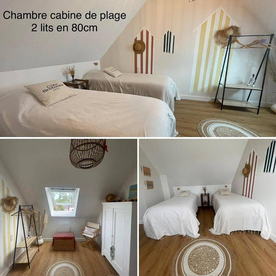 Ty Glazu Doelan espace 60m2, Port& criques à pied, 2 chambres privées au 1er étage, Sdb, Wc séparé in Clohars-Carnoët, Côte de Cornouaille