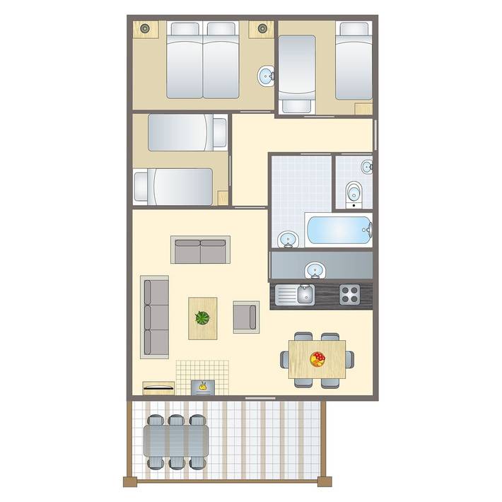 Bungalow für 6 Personen mit Balkon/Terrasse in Kell am See, Landkreis Trier-Saarburg