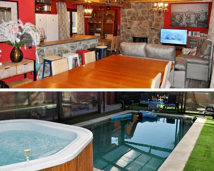 Apartamento para 19 personas, con Balcón y Jacuzzi además de Terraza y Jardín en Collado Mediano