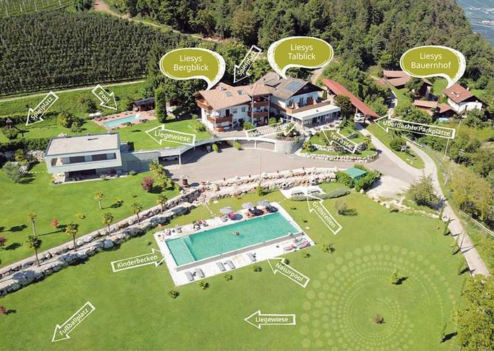 Ferienwohnung für 6 Personen, mit Balkon und Terrasse sowie Garten und Kinderpool in Tisens
