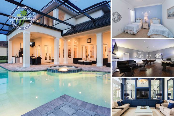 Villa for 14 people, with pool and children pool as well as balcony/terrace in Reunion Resort