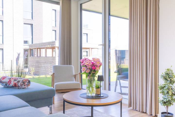 Ferienwohnung für 5 Personen, mit Terrasse und Garten sowie Sauna