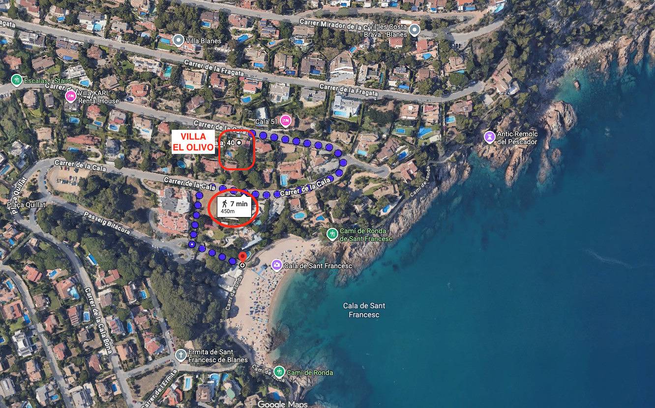 Villa El Olivo in Cala San Francisco, Blanes