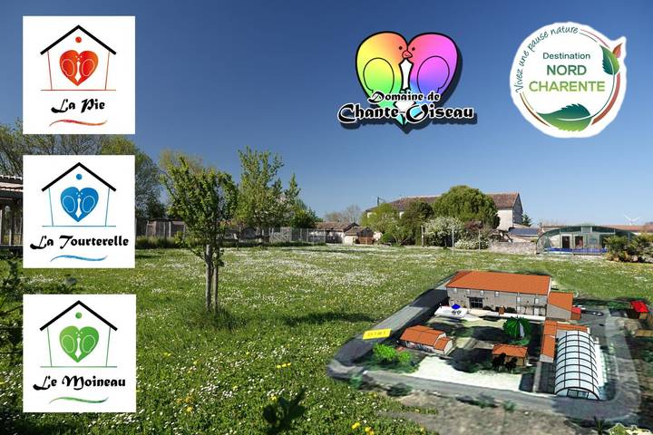 Gîte pour 34 personnes, avec piscine ainsi que terrasse et jardin à Theil-Rabier