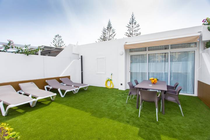 Bungalow voor 6 personen, met tuin in Playa del Inglés