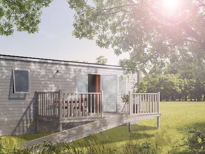 Camping Le Braou - Mobilheim 4 personen - Privilège Pmr 30m² - 2 Schlafzimmer - Clim + Tv + Geschirrspülmaschine in Audenge, Arcachon und Umgebung