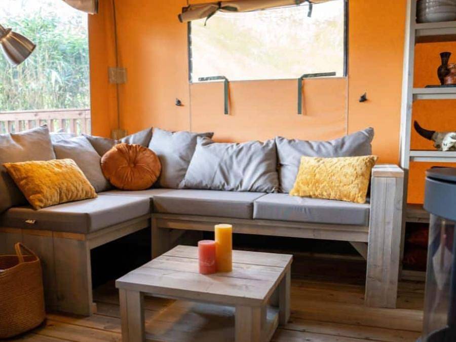 Camping Domaine de l'Orangerie de Lanniron   - Canvas and wooden tent 9 persons - Safari tent sleeps 9 - 4 bedrooms in Quimper, Quimper region