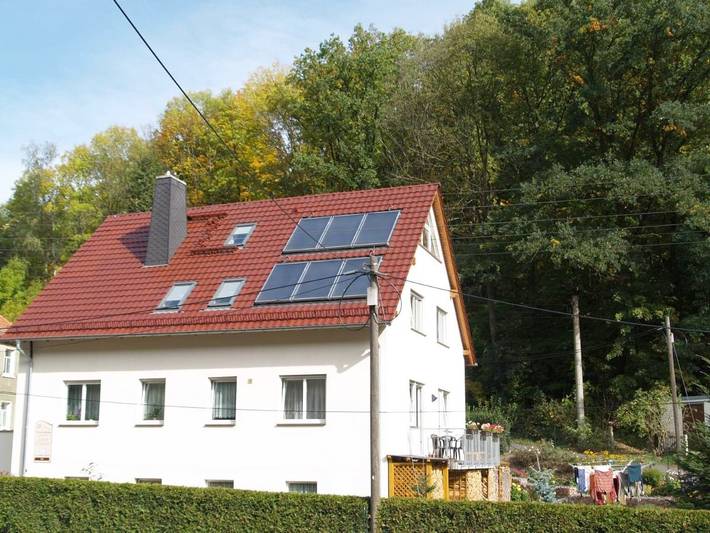 Ferienwohnung für 4 Personen, mit Balkon und Terrasse sowie Ausblick in Tharandt