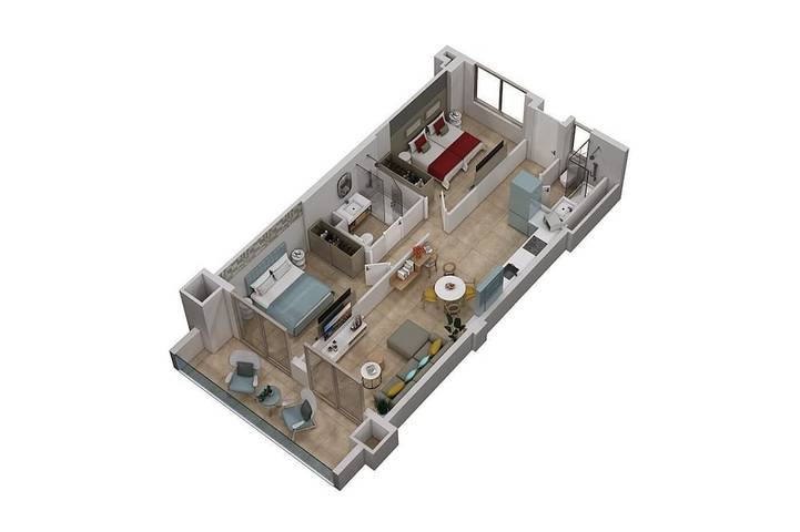 Holiday apartment for 5 people, with pool and balcony - 1