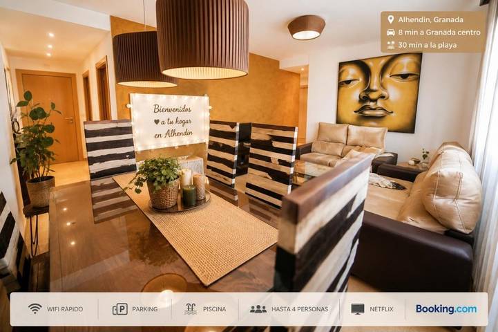 Apartamento de vacaciones para 4 personas, con jardín además de vistas y piscina - 1