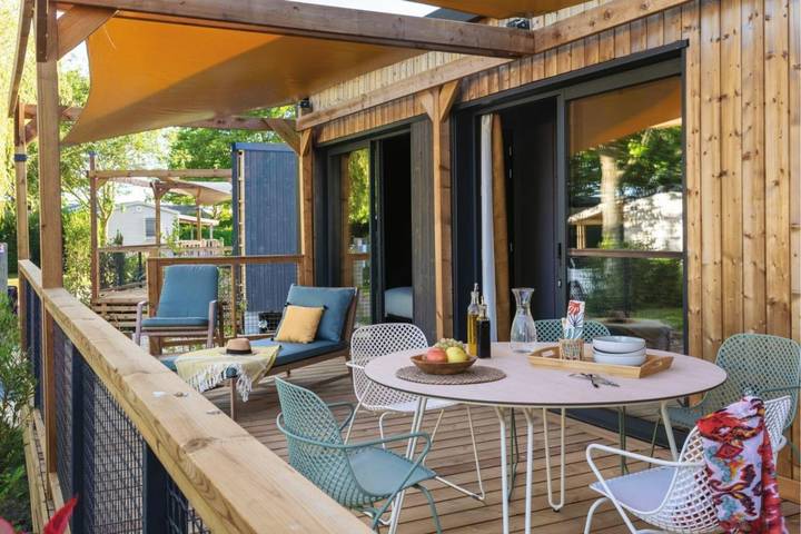 Mobil home pour 4 personnes, avec piscine ainsi que terrasse et jardin, adapté aux familles à Saint-Aubin-sur-Mer (Calvados) - 3