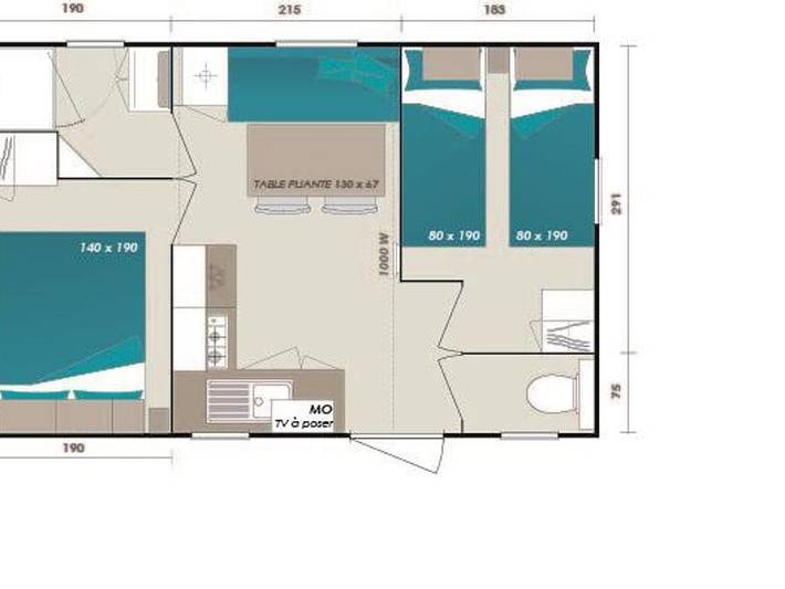 Mobil home pour 4 personnes, avec bassin pour enfant à Les Vans - 4