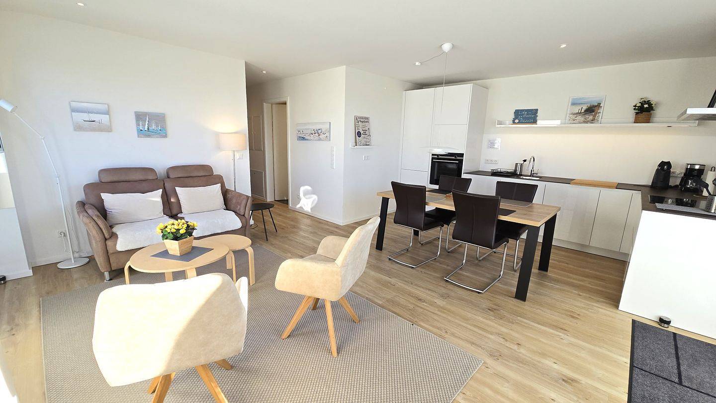 Ganze Wohnung, Neubau Ferienwohnung Sandy Beach mit Meerblick 1. Reihe an der Ostsee in Kalifornien (Ostsee), Schönberg