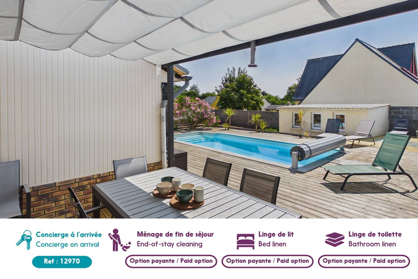 Maison 6 pers piscine, pétanque & babyfoot in Plomeur, Côte de Cornouaille