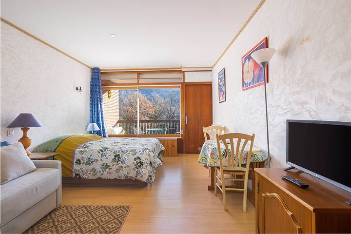 Estudio entero, Apartamento 'F1 Massif Du Canigou' con balcón y vistas a la montaña in Vernet-les-Bains, Parque Natural Regional de los Pirineos Catalanes