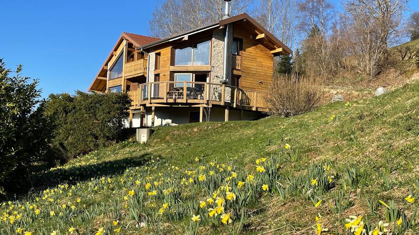 Chalet pour 7 personnes, avec sauna ainsi que balcon et jardin