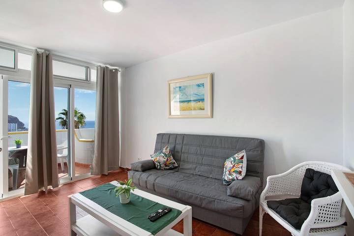 Ganze Wohnung, Ferienwohnung 'Appartamento Timo' mit Meerblick, Gemeinschaftspool und WLAN in Puerto Rico (Gran Canaria), Mogán