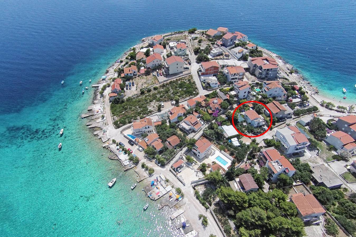 Cały apartament, Dwupokojowy apartament z tarasem i widokiem na morze Sevid, Trogir A-19105-b in Sevid, Żupania splicko-dalmatyńska