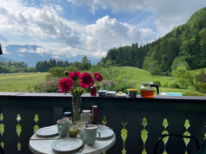 Ganze Ferienwohnung, Höglhof inkl. Chiemgaukarte - Ferienwohnung 46qm, Balk., Kochnische, 1 Schlafzimmer, 1 Wohnschlafzimmer, 3 P. in Ruhpolding, Bayerische Alpen