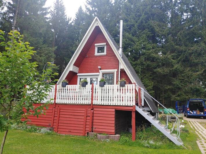 Ferienhaus für 4 Personen, mit Terrasse und Garten sowie Ausblick
