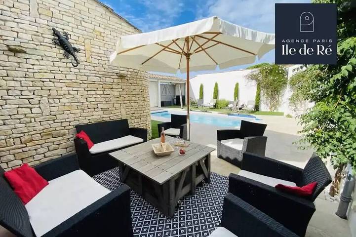 Location de vacances pour 8 personnes, avec terrasse et jardin dans Plage des Gollandieres (Le Bois-Plage-en-Re)