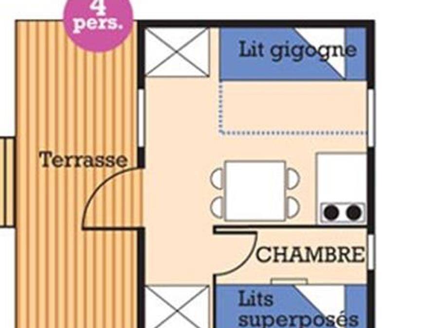 Camping Pont du Dognon - Chalet 4 personas - Isabelle sin instalaciones sanitarias in Saint-Laurent-les-Églises, Región de Limoges