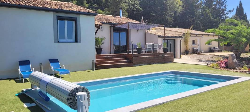 Maison de vacances pour 7 personnes, avec vue ainsi que piscine et jardin, animaux acceptés