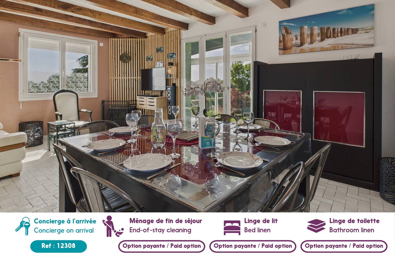 House for 2 adults and 2 children with garden in Le Bernard, Vendée