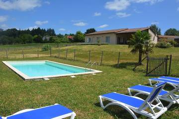 Cottage pour 10 personnes, avec terrasse et jardin à Bussière-Badil