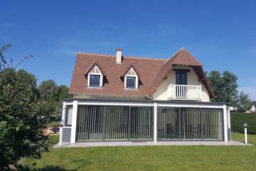 Gîte pour 10 personnes, avec balcon et jardin à Martin-Église