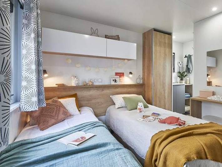 Camping Les Goélands - Mobilheim 4 personen - M - Premium 2 Schlafzimmer - Klimaanlage + Tv + Elternsuite in Arès, Arcachon und Umgebung
