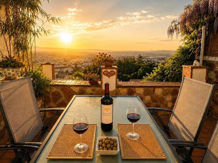 Casa para 8 personas, con Balcón y Terraza además de Jardín y Piscina en Granada