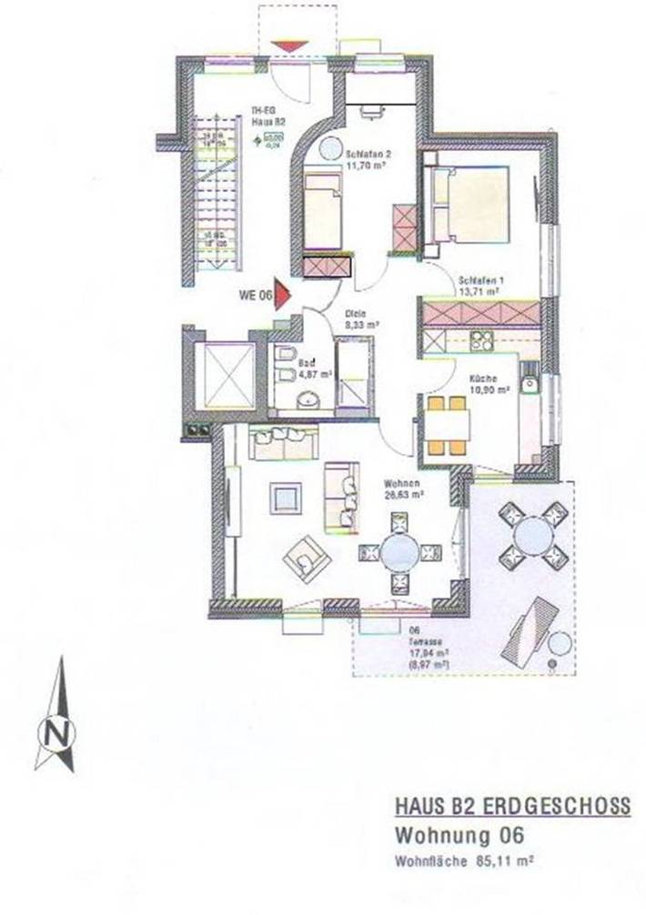 Ferienwohnung für 6 Personen, mit Terrasse und Garten sowie Ausblick in Rosengarten - 4