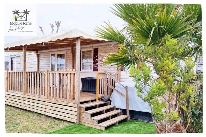 Camping pour 6 personnes, avec terrasse et jardin ainsi que jacuzzi et piscine à Valras-Plage - 2