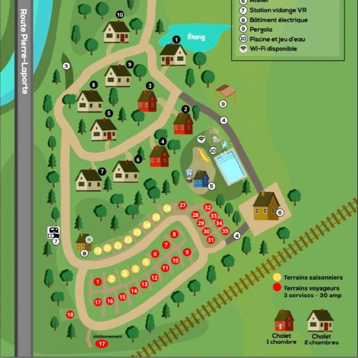 Parc de vacances pour 4 personnes, avec piscine et balcon à Bromont - 2